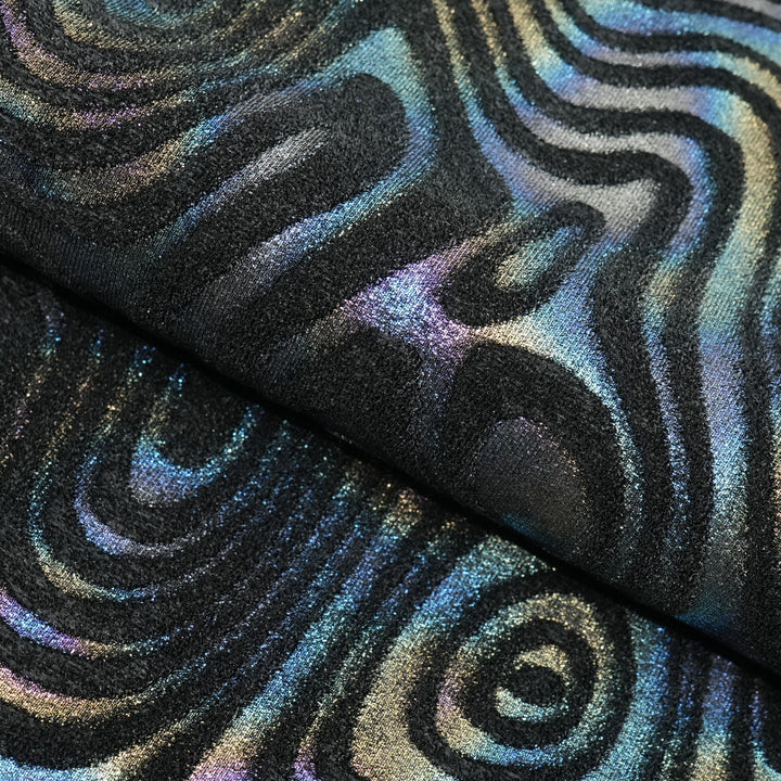 Metallic Foil Velvet Fabric – 2-Way Stretch, 220 GSM