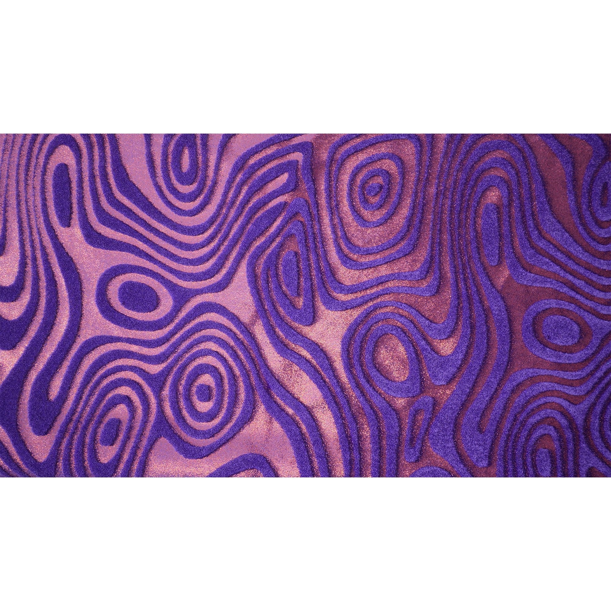 Metallic Foil Velvet Fabric – 2-Way Stretch, 220 GSM