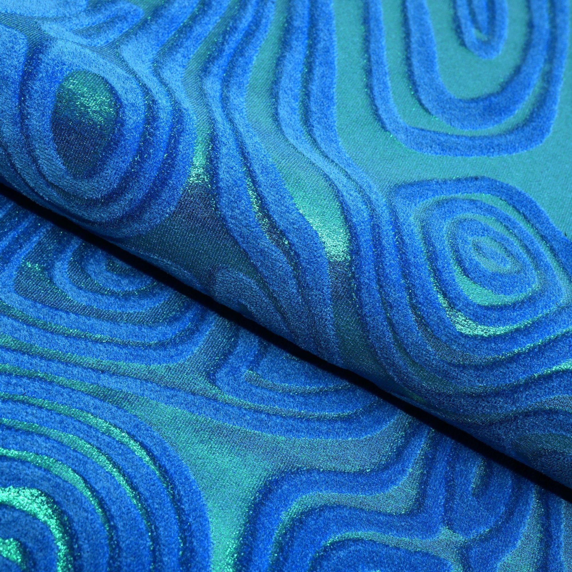 Metallic Foil Velvet Fabric – 2-Way Stretch, 220 GSM