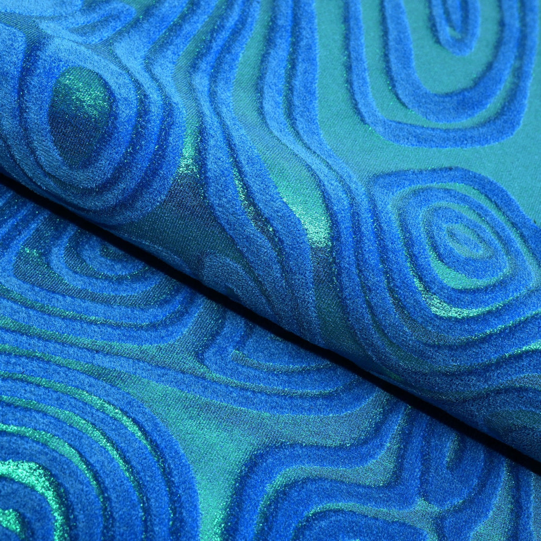 Metallic Foil Velvet Fabric – 2-Way Stretch, 220 GSM