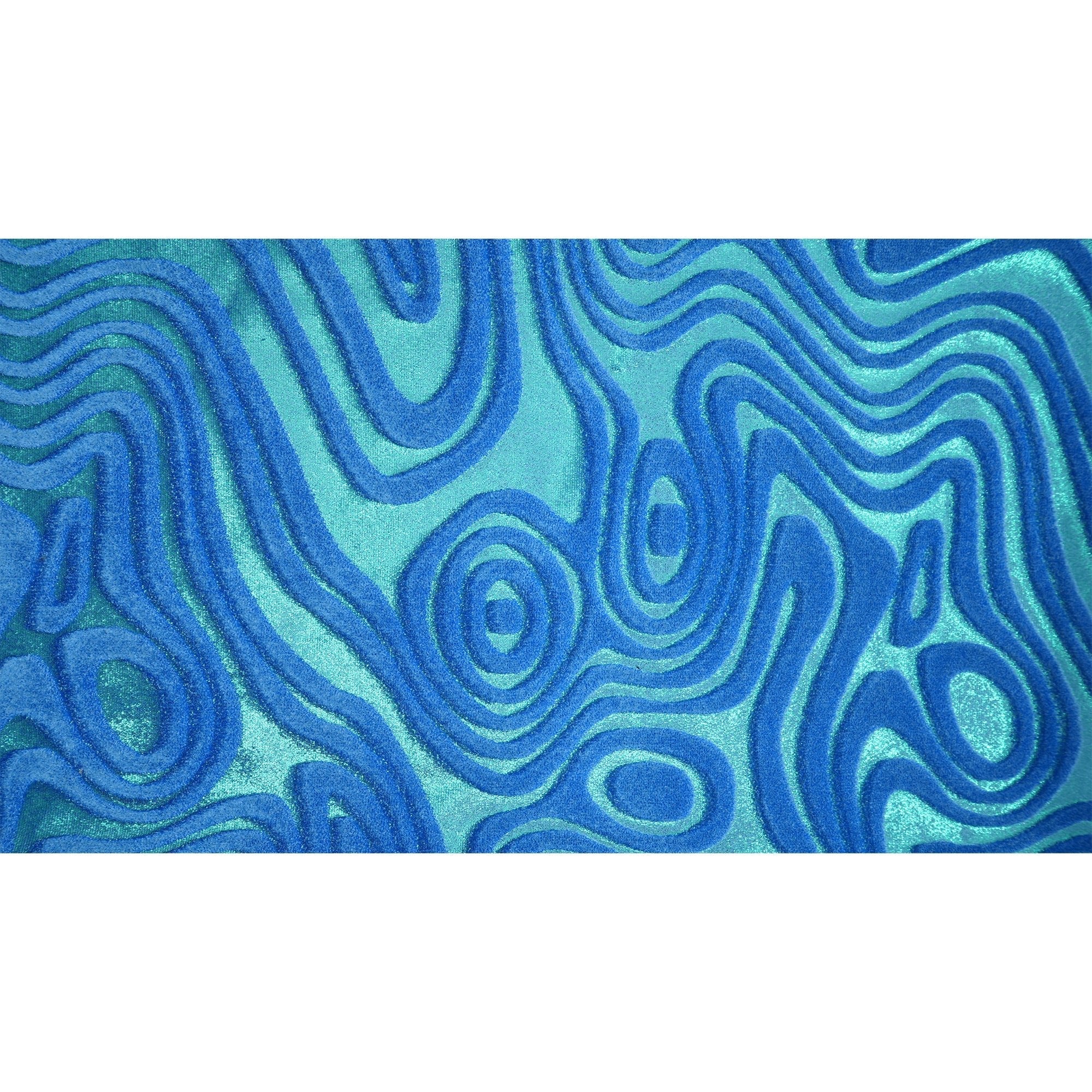Metallic Foil Velvet Fabric – 2-Way Stretch, 220 GSM