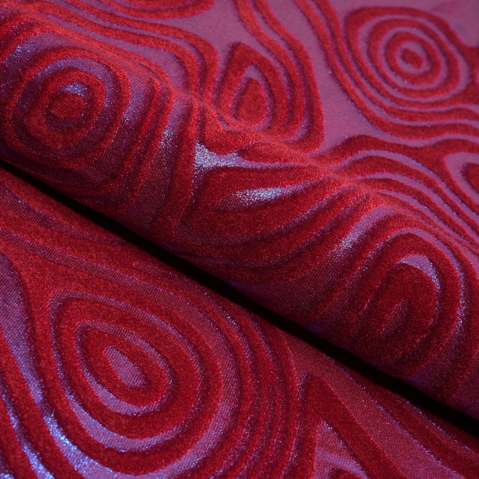 Metallic Foil Velvet Fabric – 2-Way Stretch, 220 GSM