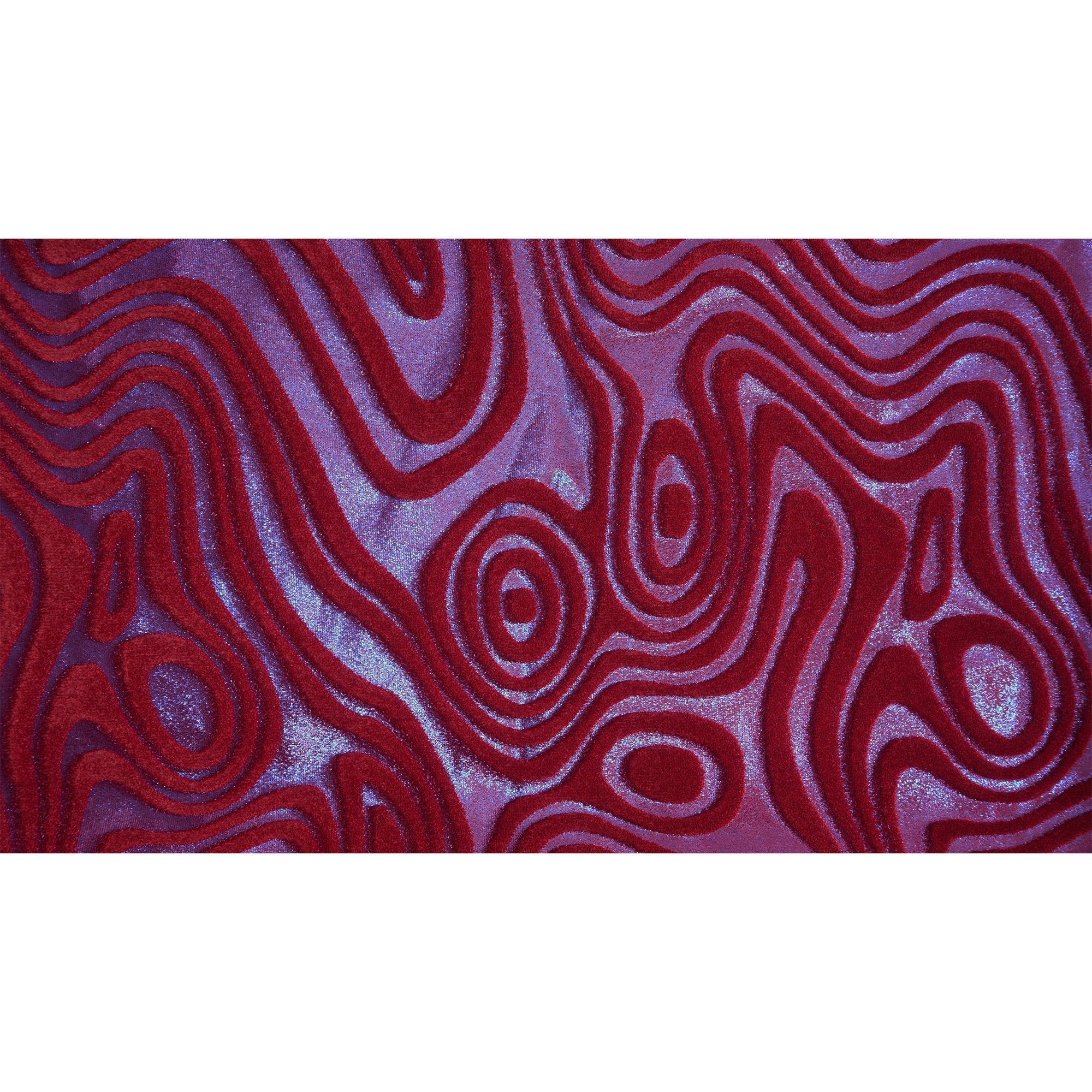 Metallic Foil Velvet Fabric – 2-Way Stretch, 220 GSM