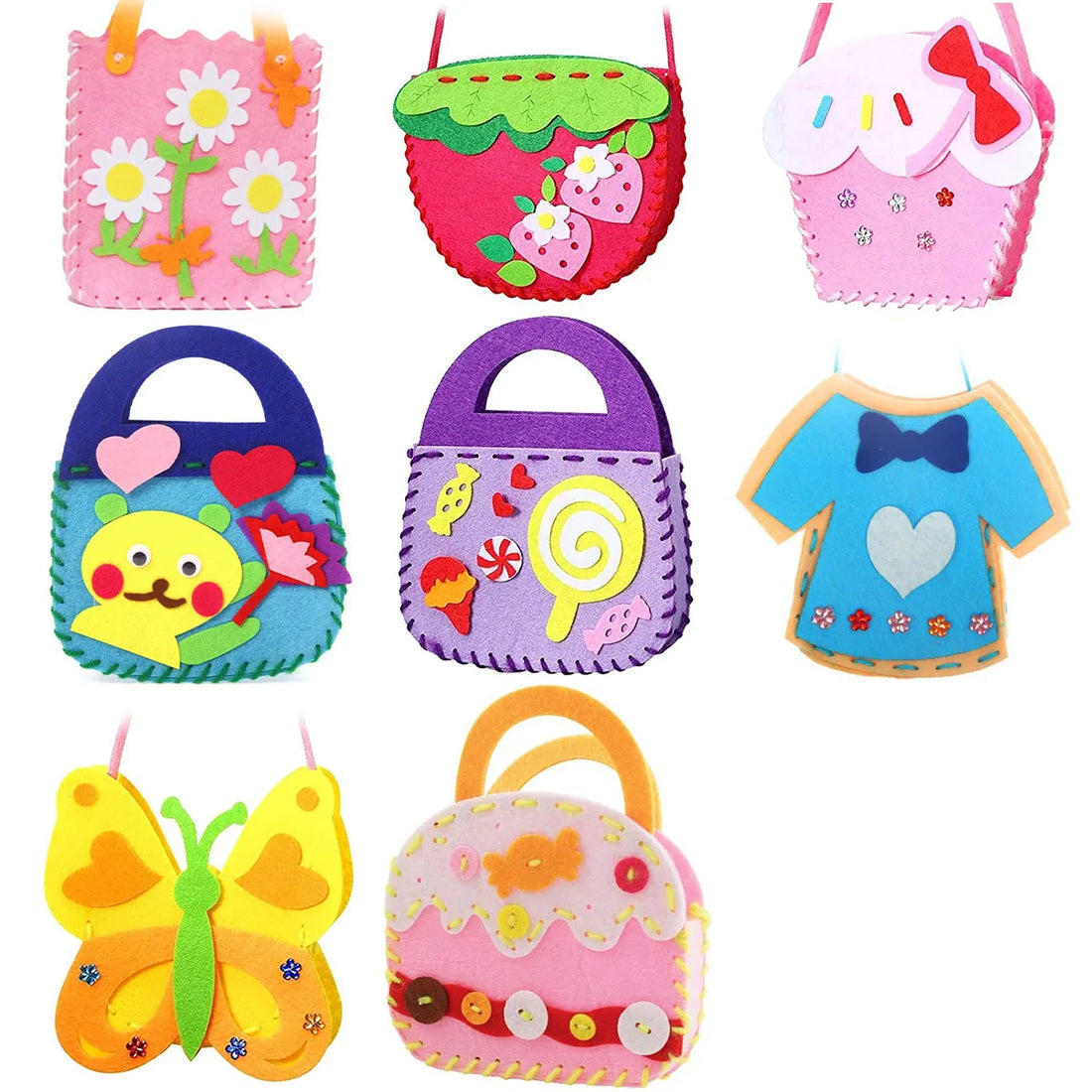 8-Pcs Kids DIY Felt Sewing Kit