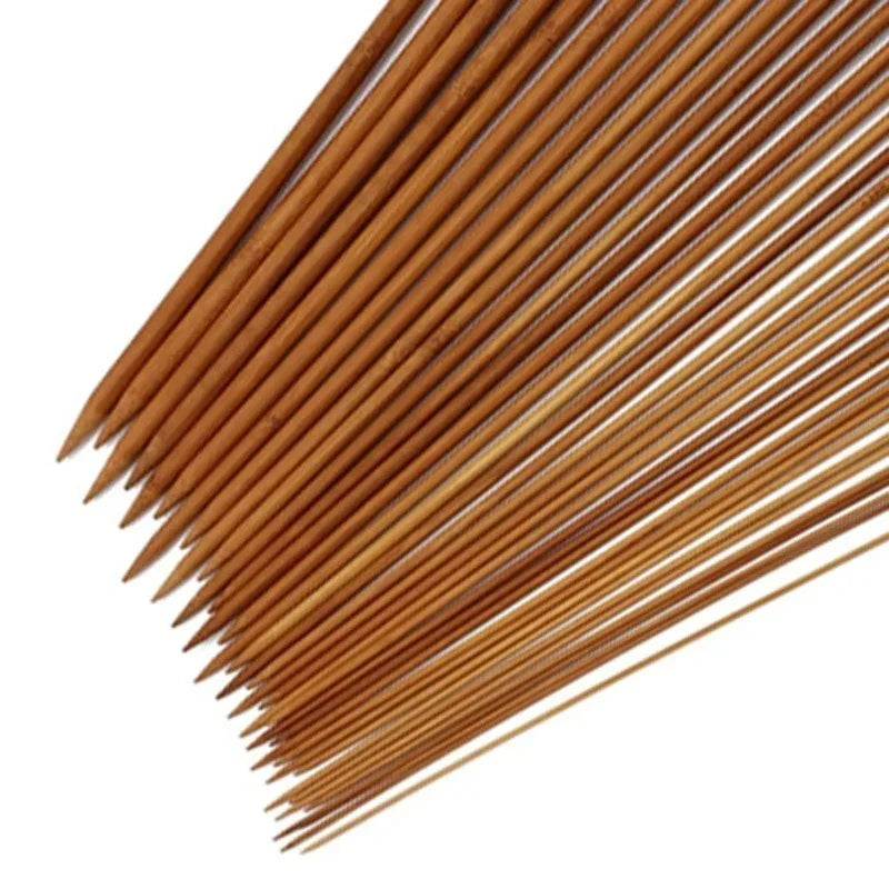 36-Piece Bamboo Knitting Needle Set with Beads