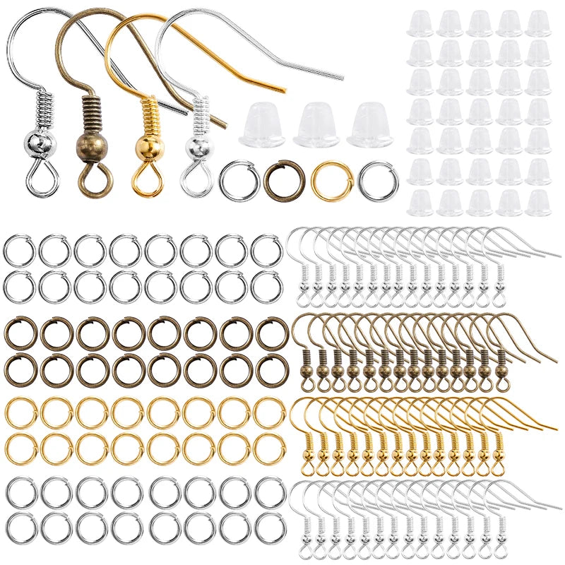 300-Piece Earring Making Set – Hooks, Jump Rings & Backs