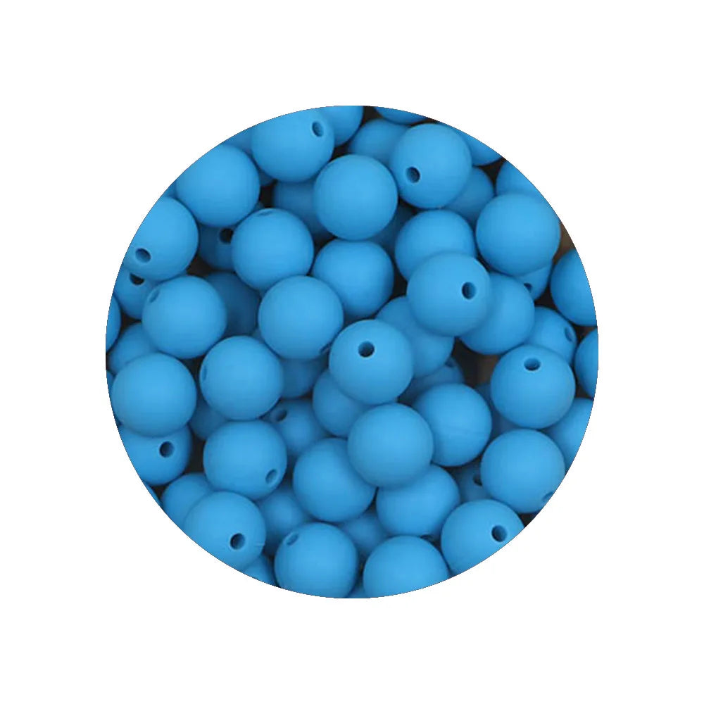 50-Piece Silicone Bead Set – 15mm Round Beads
