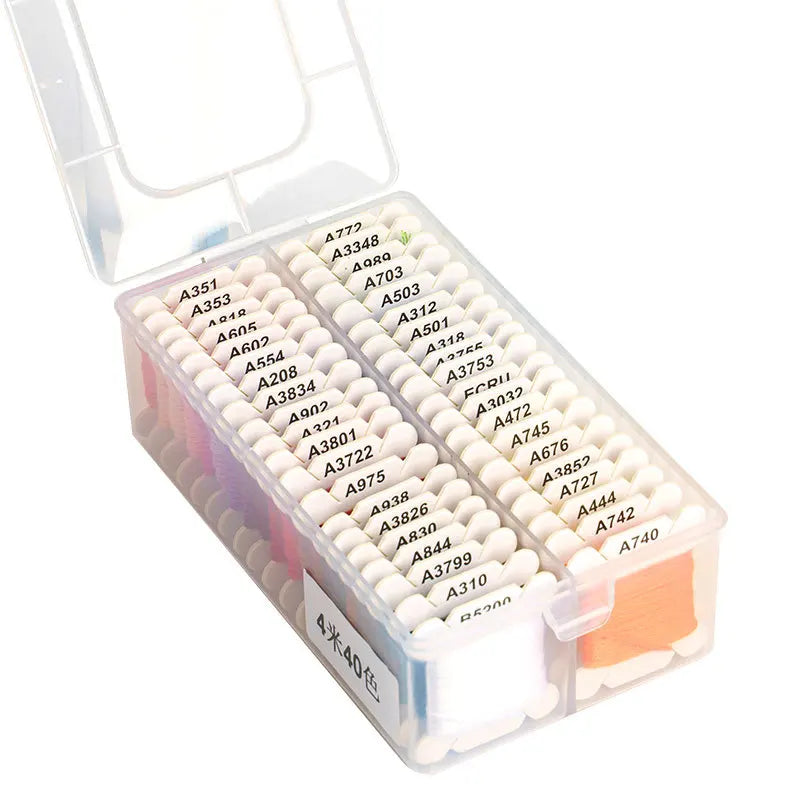 80-Color Embroidery Thread Set with Organizer Box