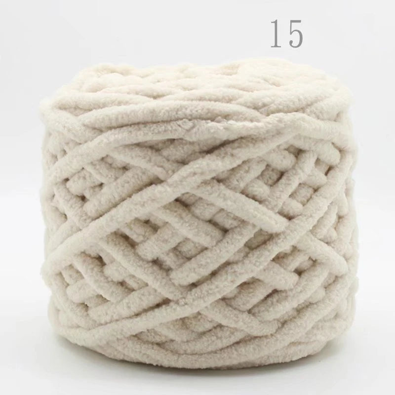 3PCS Chenille Knitting Yarn – 300g Soft Thick Cotton Blend