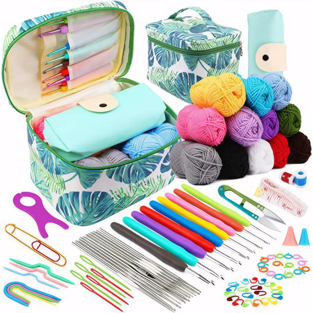 87Pcs Ergonomic Crochet Hook Kit with Case