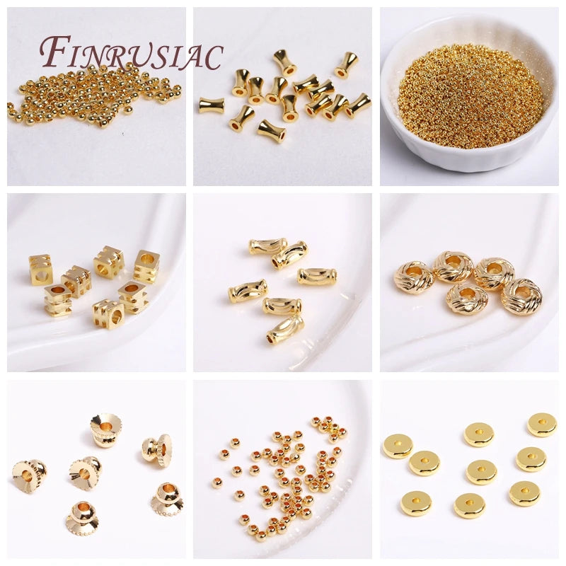 18K Gold Plated Spacer Beads for Jewelry Making