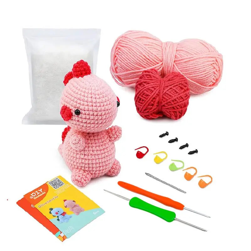 DIY Crochet Dinosaur Doll Kit – Complete Set