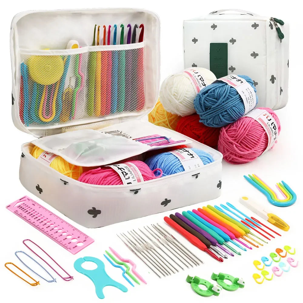 59-Piece Beginner Crochet Kit with Storage Bag