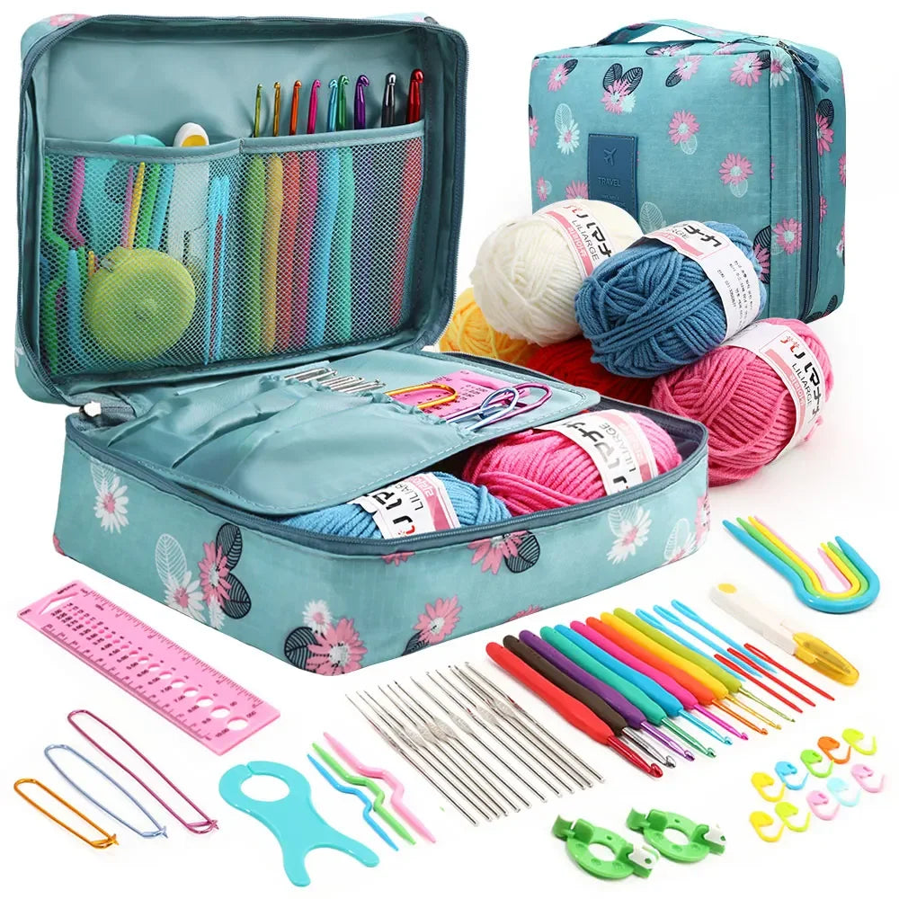 59-Piece Beginner Crochet Kit with Storage Bag