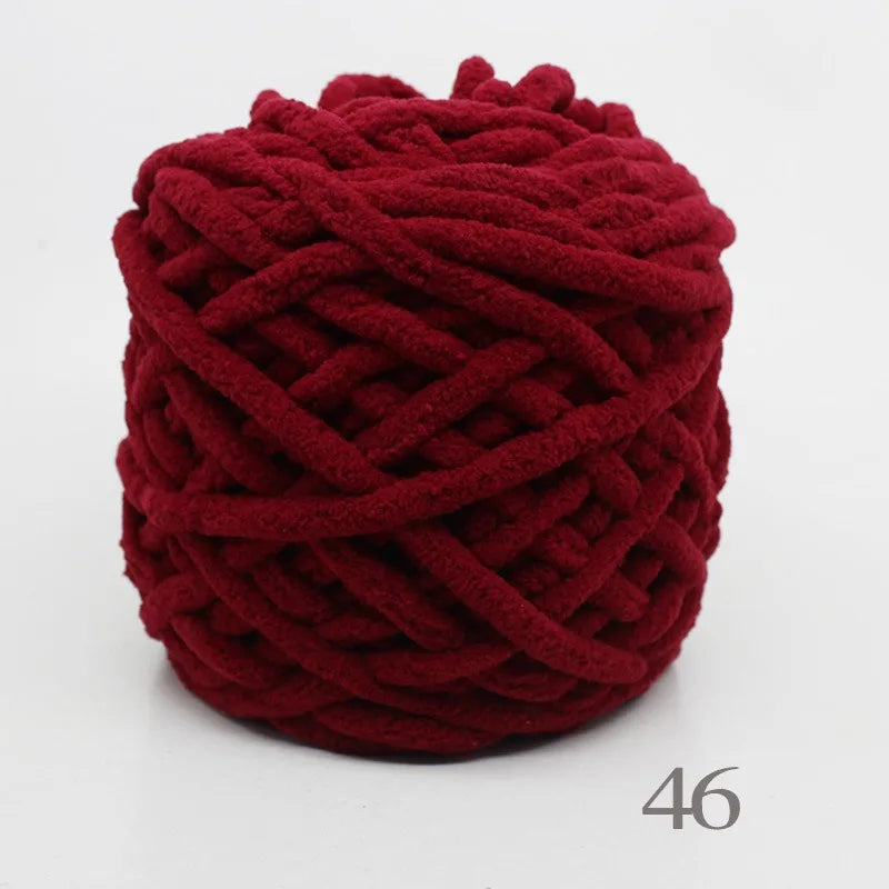 3PCS Chenille Knitting Yarn – 300g Soft Thick Cotton Blend