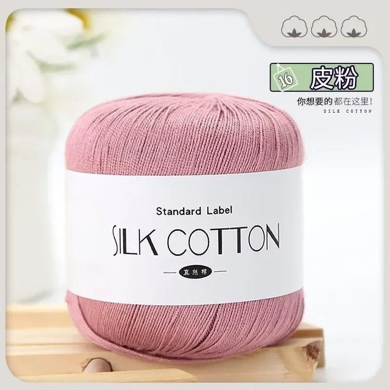 Silk Lace Cotton Milk Yarn – 50g Soft Crochet Thread