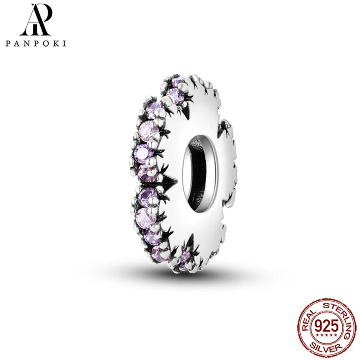 PANPOKI S925 Sterling Silver Silicone Spacer Beads