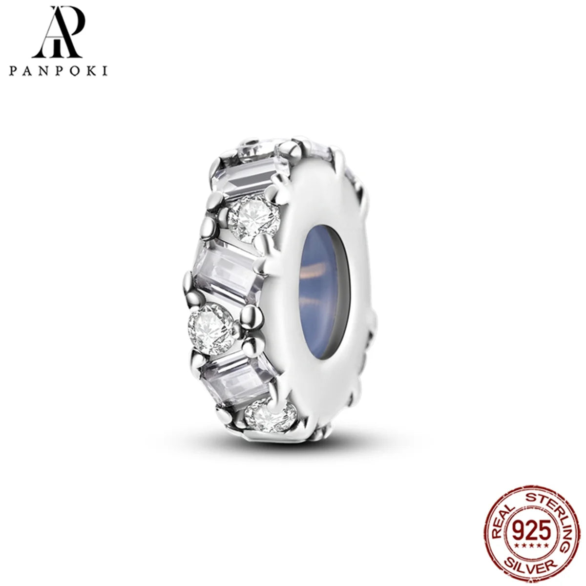 PANPOKI S925 Sterling Silver Silicone Spacer Beads