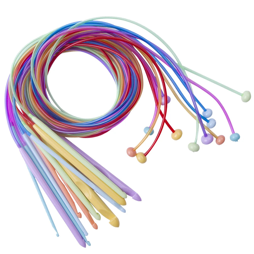 12Pcs Colorful Afghan Tunisian Crochet Hooks Set