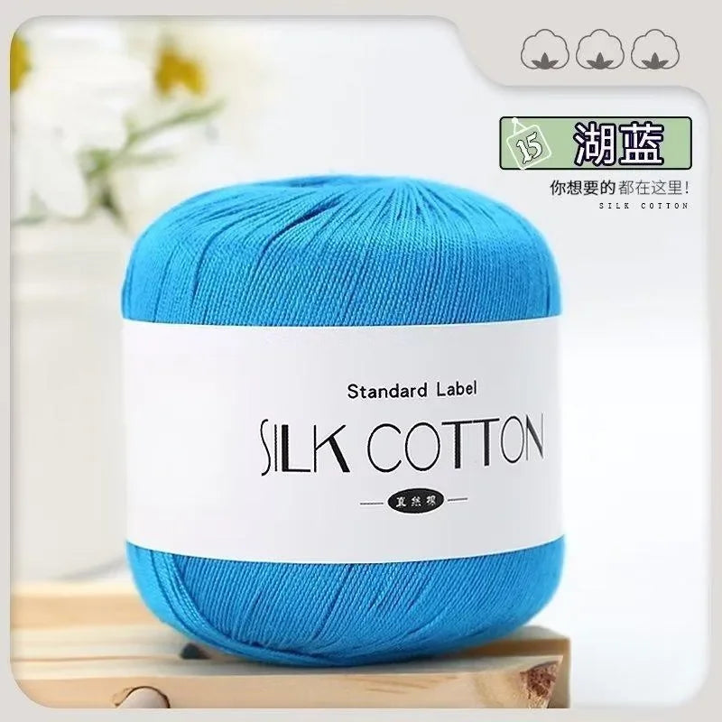 Silk Lace Cotton Milk Yarn – 50g Soft Crochet Thread