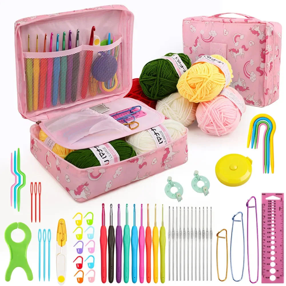 59-Piece Beginner Crochet Kit with Storage Bag