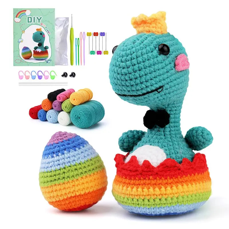 DIY Crochet Dinosaur Doll Kit – Complete Set