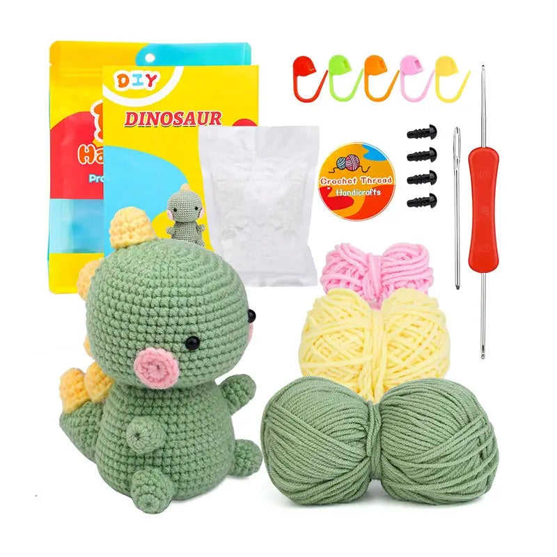 DIY Crochet Dinosaur Doll Kit – Complete Set