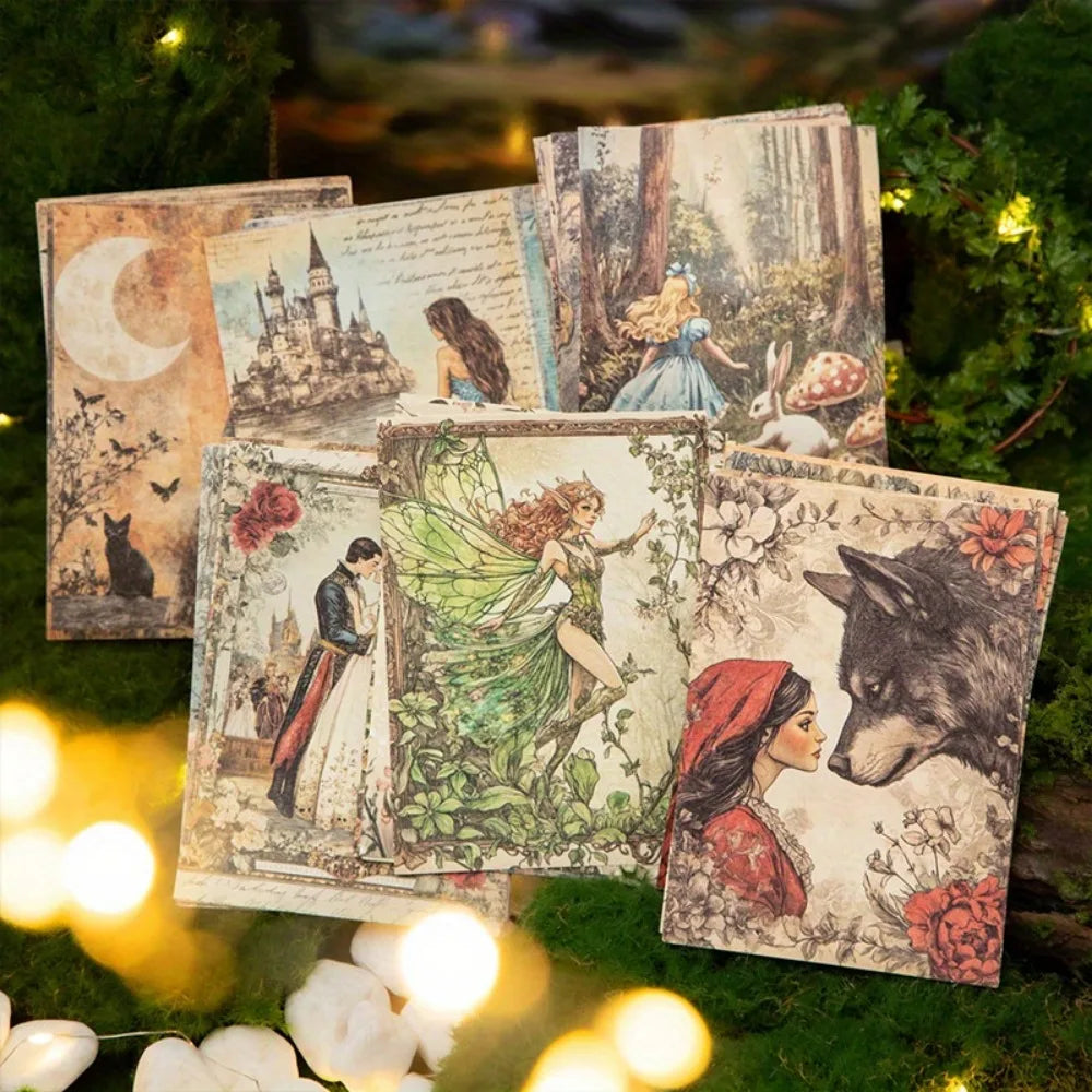 180pcs Fairy Tale Scrapbook Paper