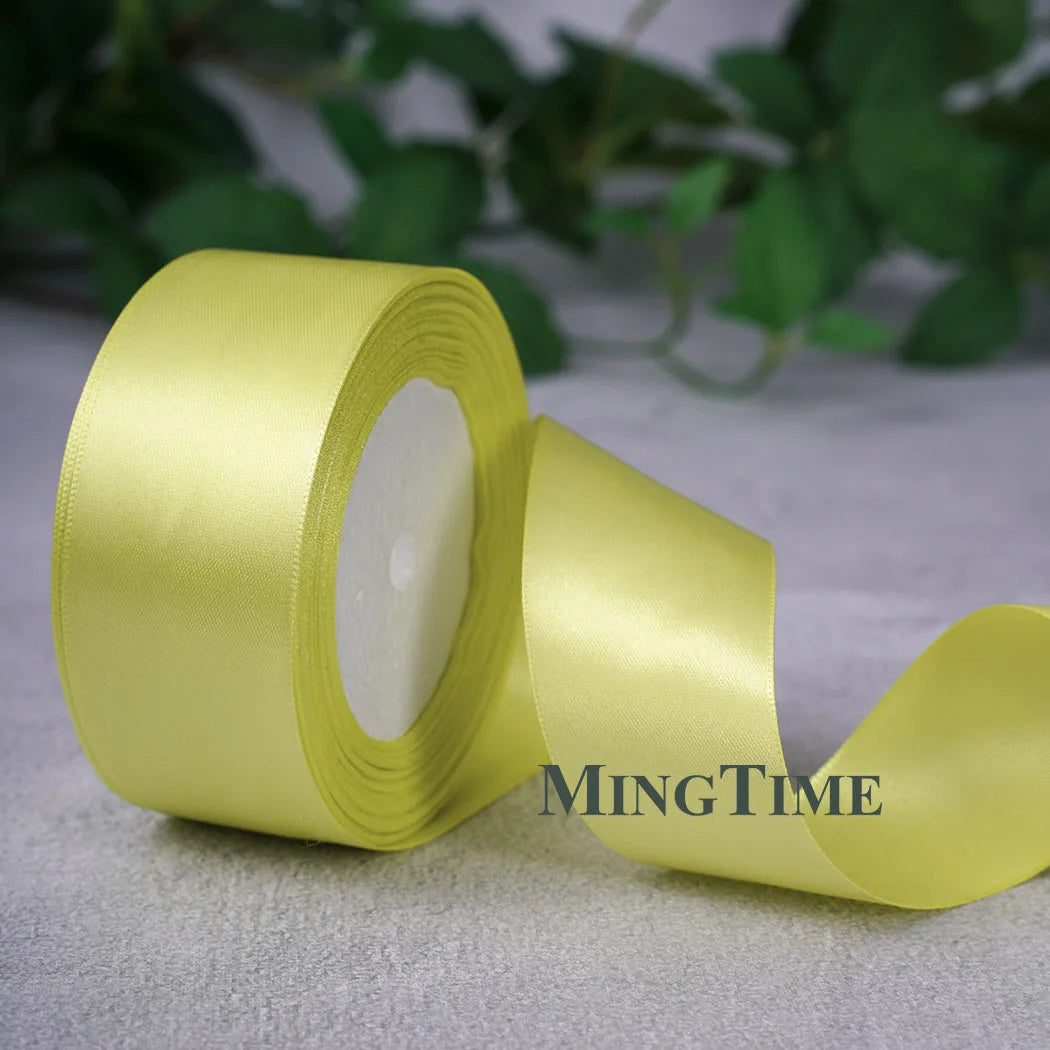 Satin Ribbon Roll – 22.8m Sage Gold for Gift Wrap & Crafts