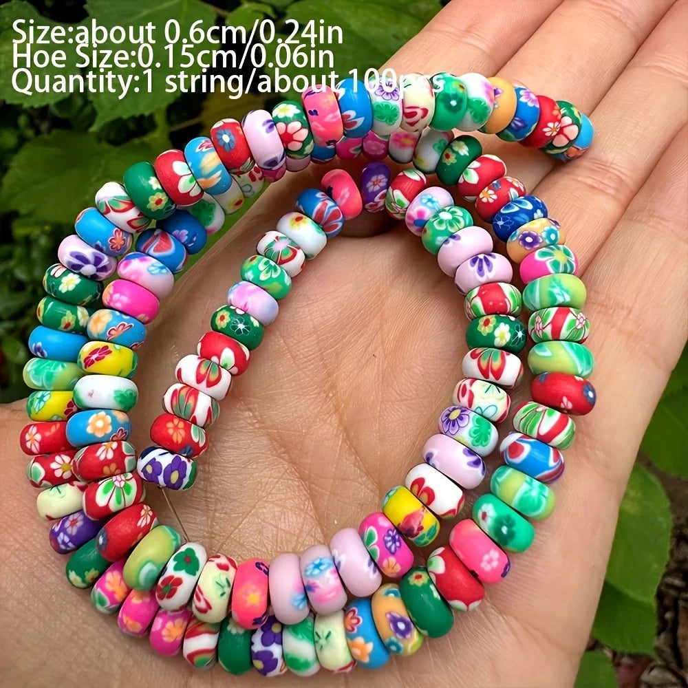 100pcs Colored Polymer Clay Beads