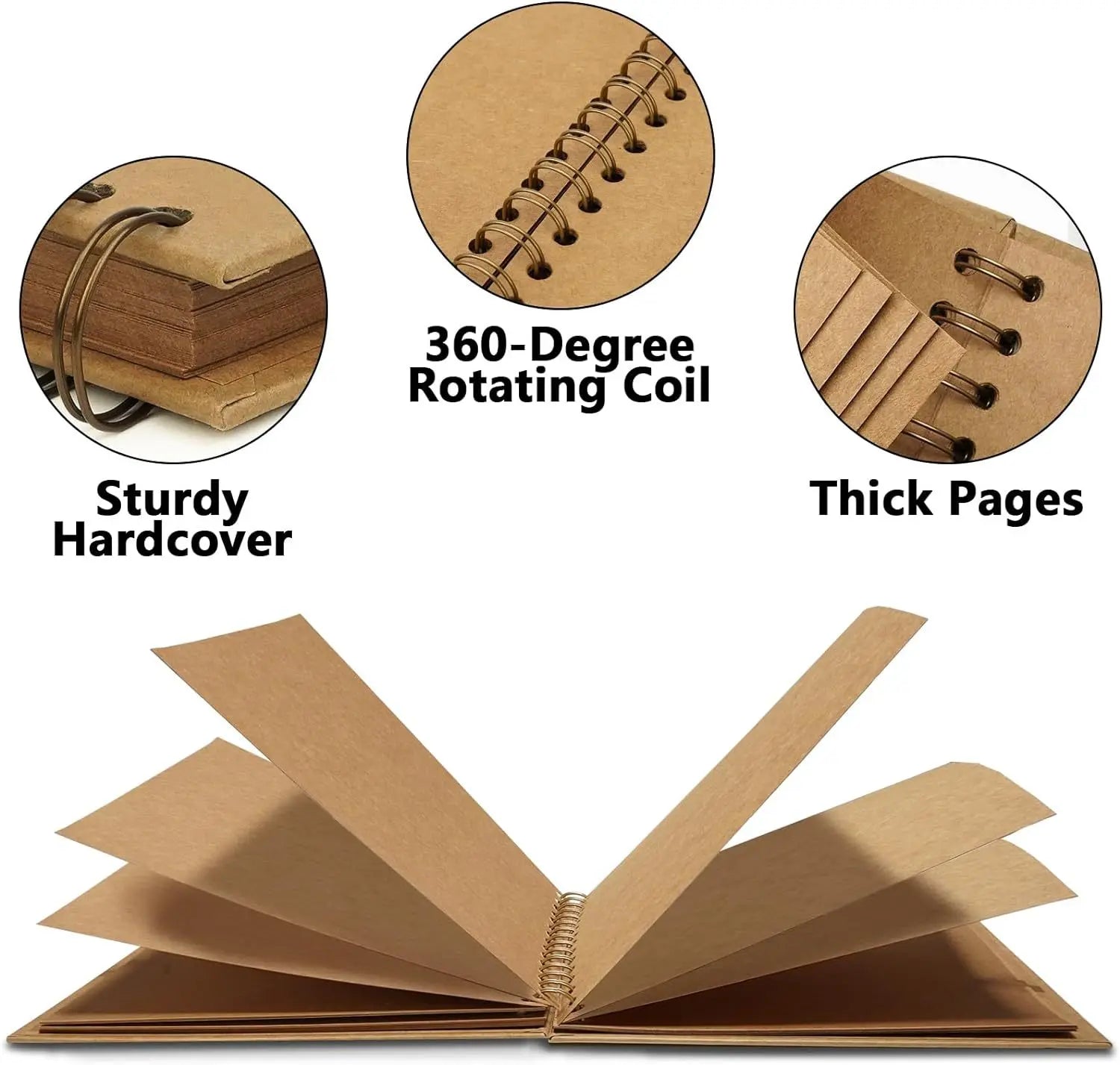 8-Inch DIY Kraft Scrapbook Album – 40 Pages