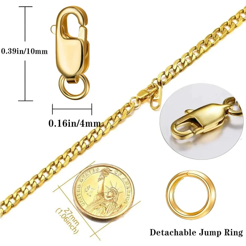 18K Gold Filled Lobster Claw Clasp with Closed Jump Rings