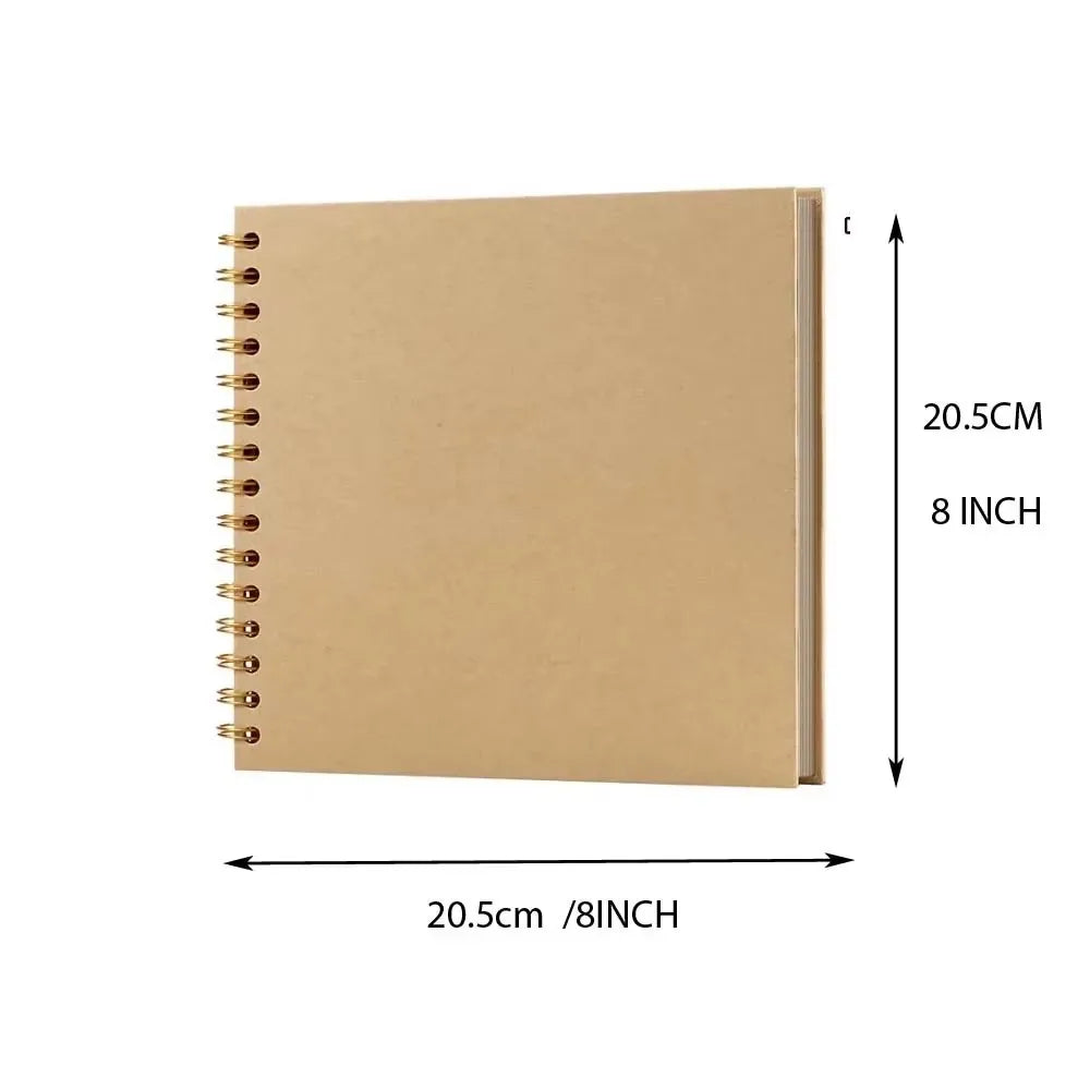 8-Inch DIY Kraft Scrapbook Album – 40 Pages