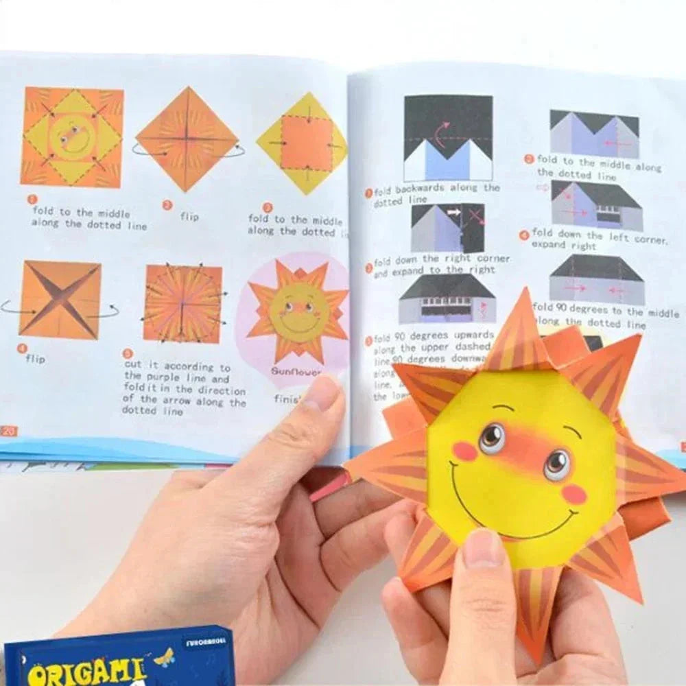 Cartoon Animal Origami & Paper Cutting Book - Educational Craft Toy for Kids