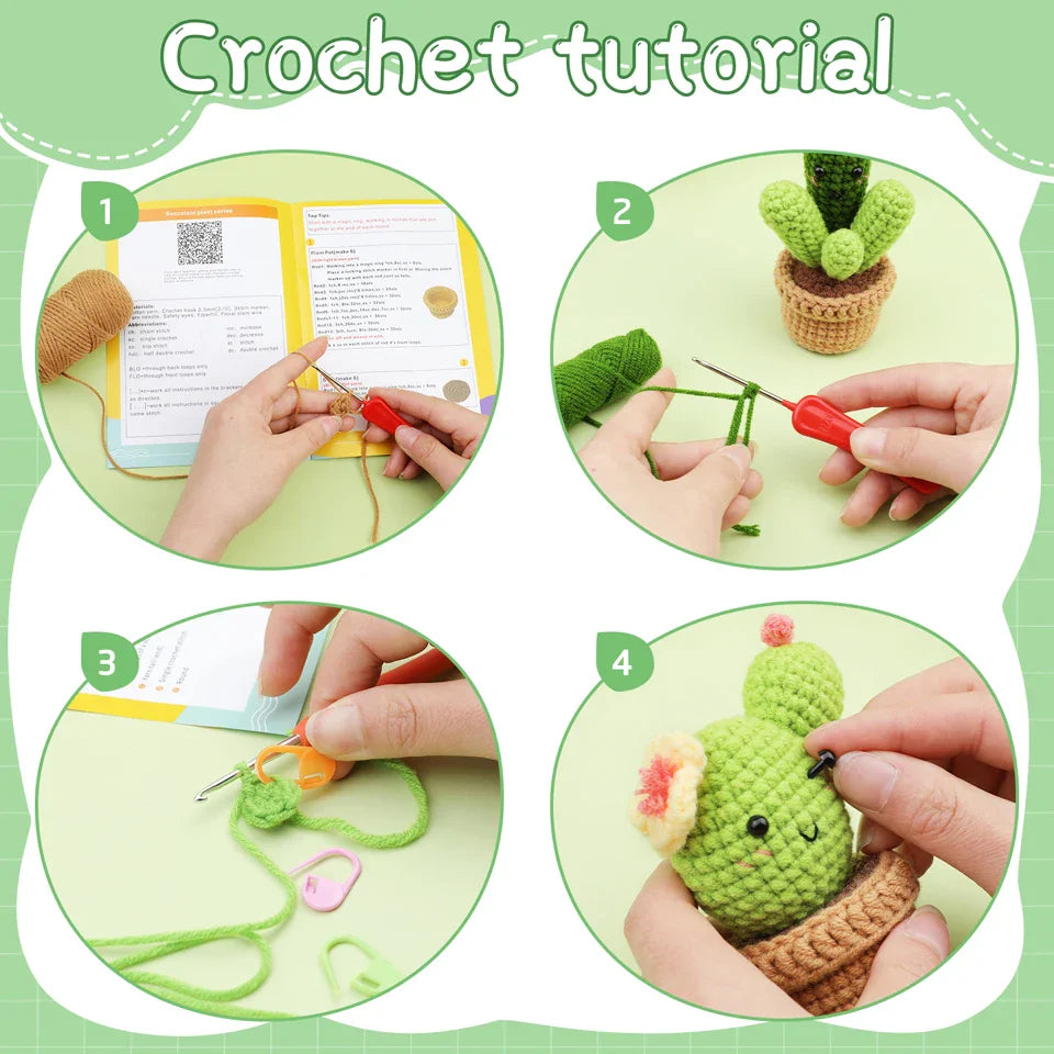 IMZAY Crochet Material Kit – Complete Beginner Set with Video Tutorial