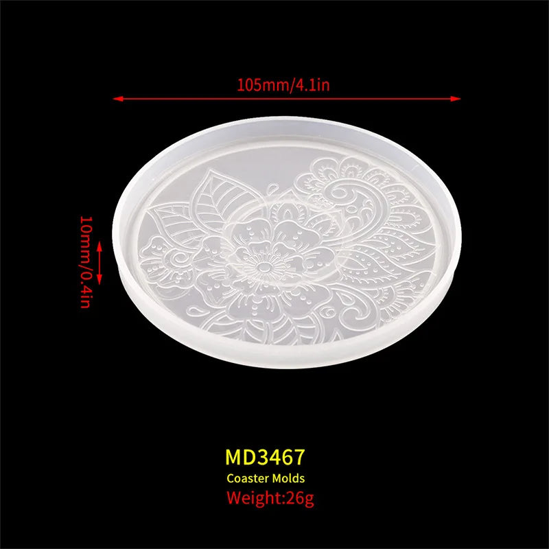 Flower Coaster Silicone Mold – DIY Resin & Concrete Tray