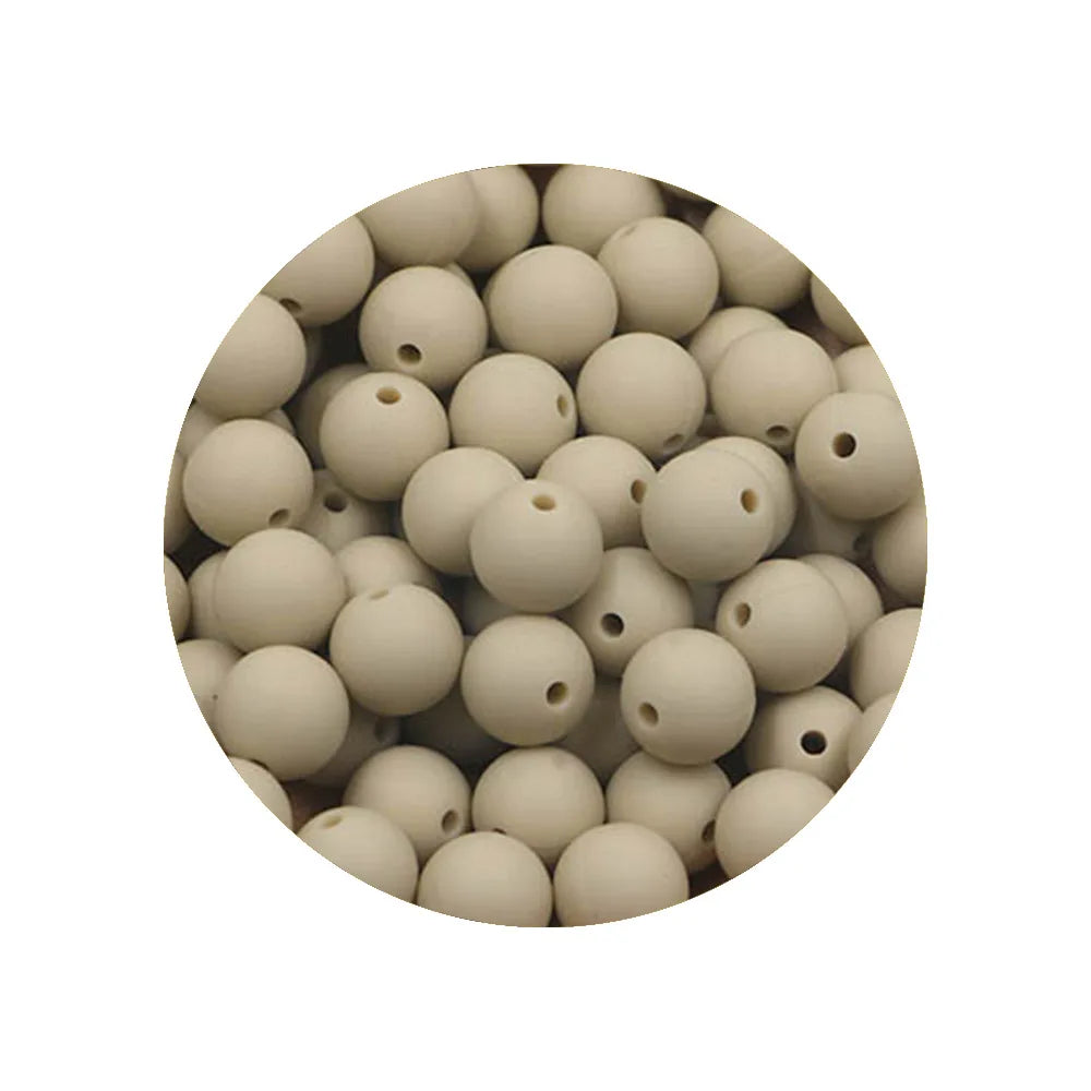 50-Piece Silicone Bead Set – 15mm Round Beads