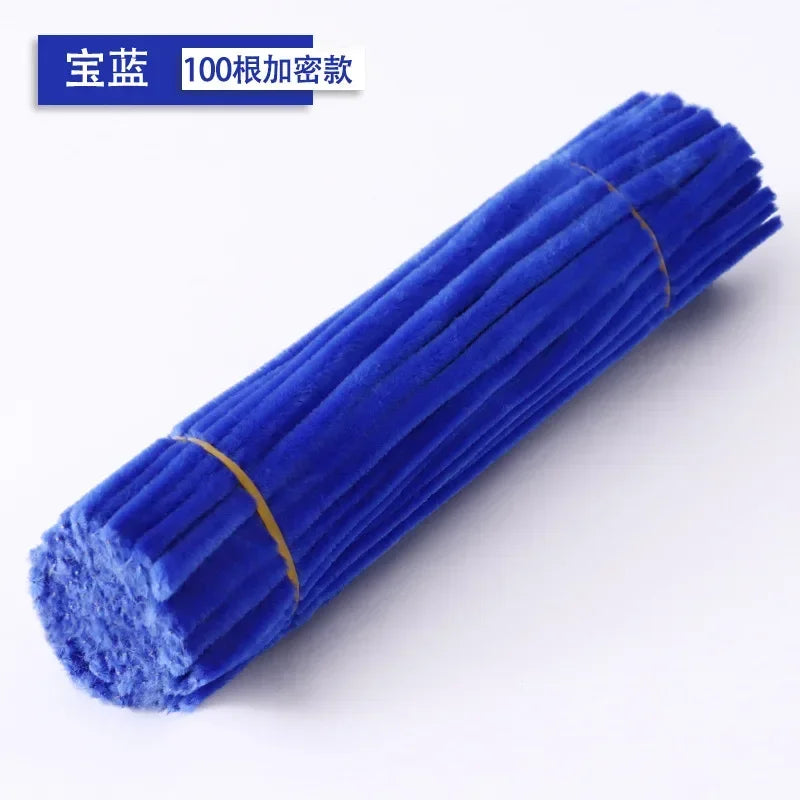 50/100-Piece Chenille Stem Set – 22 Colors, 6mm x 12in  Bullet Point Description: