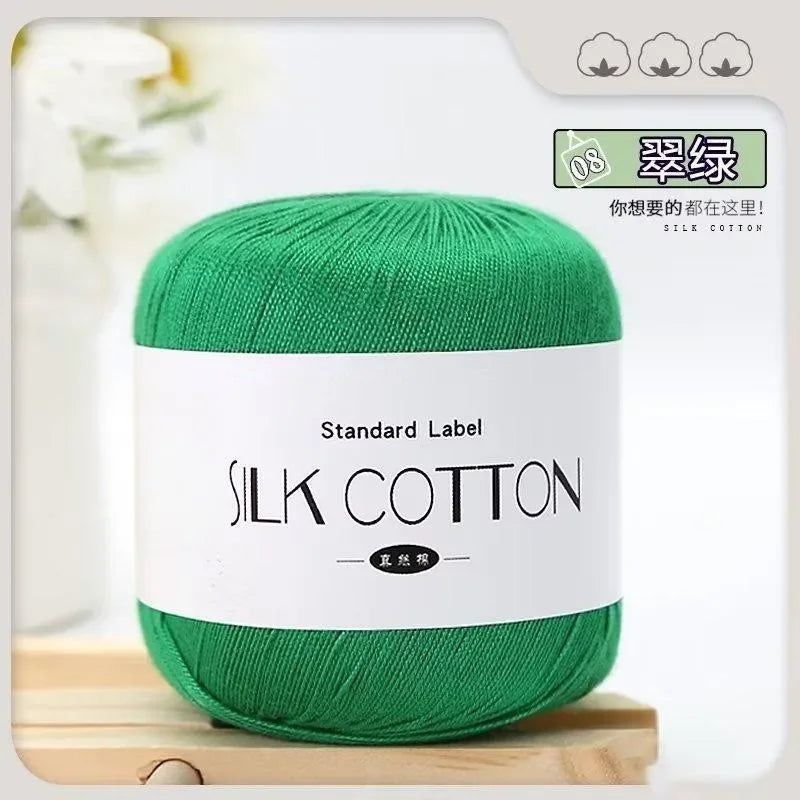 Silk Lace Cotton Milk Yarn – 50g Soft Crochet Thread