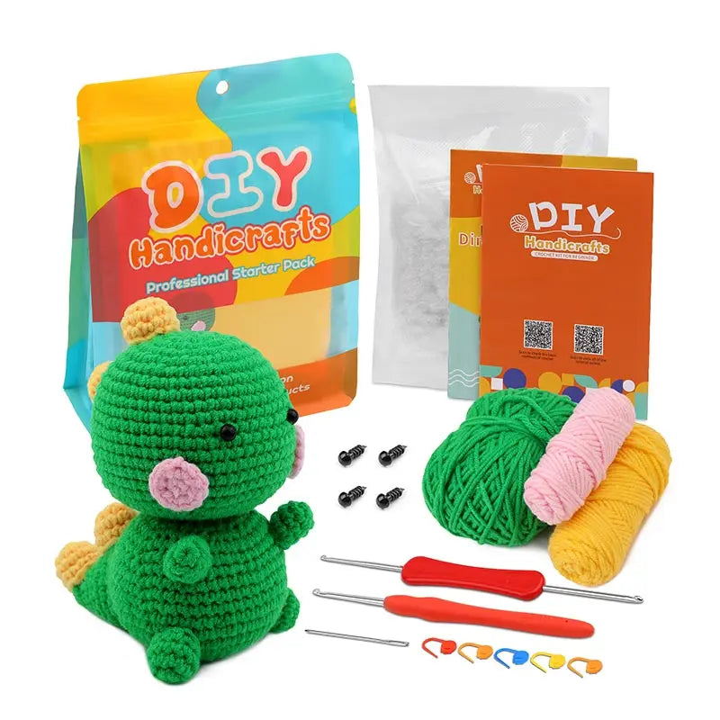 DIY Crochet Dinosaur Doll Kit – Complete Set