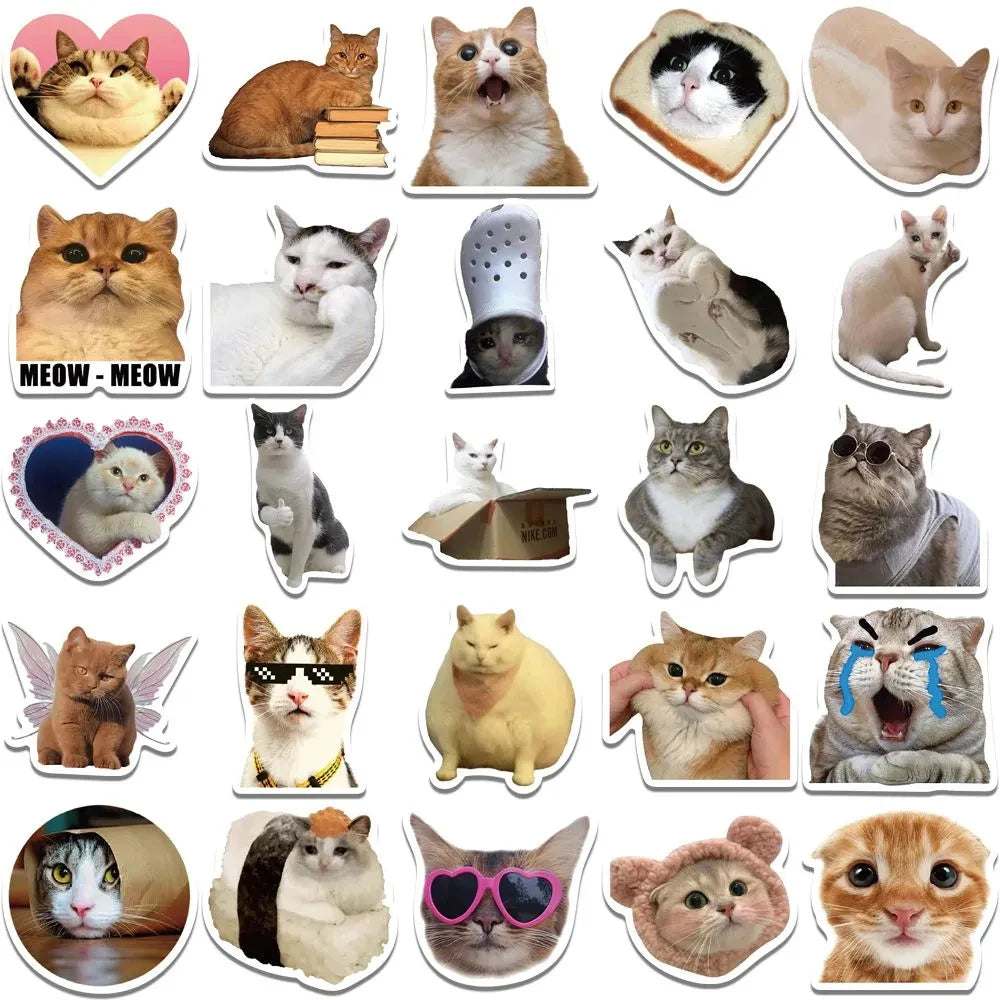 Kawaii Love Cat PVC Stickers – 10/30/50 Pcs