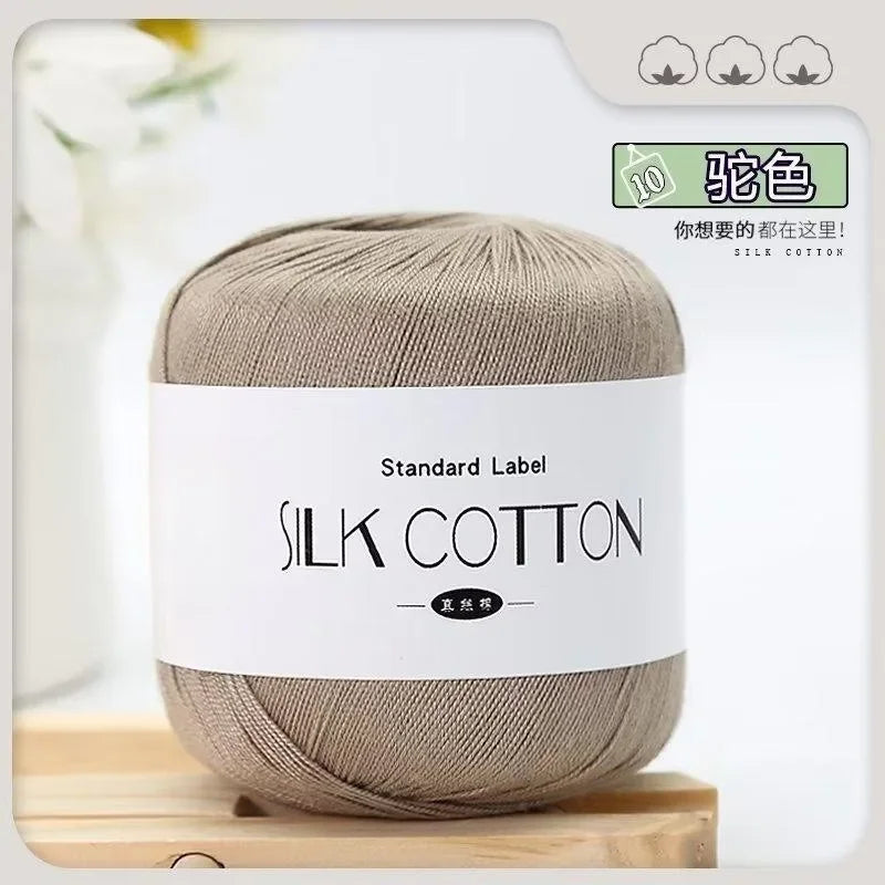 Silk Lace Cotton Milk Yarn – 50g Soft Crochet Thread