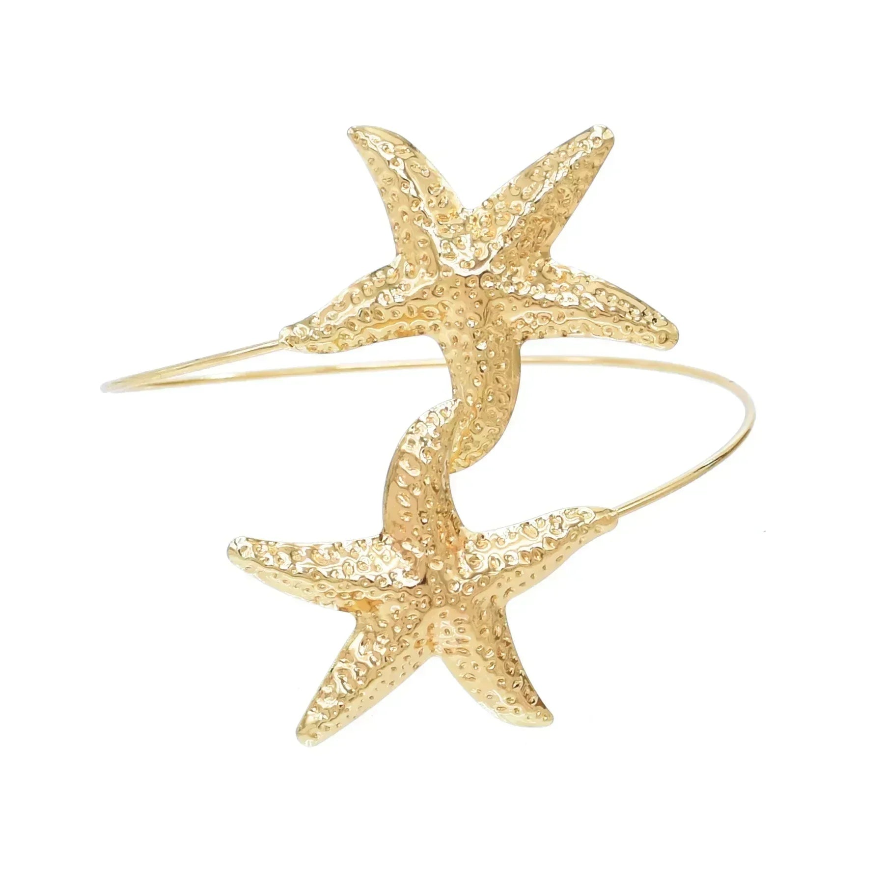 New Fashion Golden Alloy 2 Starfish Arm Bracelet for Women  Summer Beach \Dance Party Cuff Bracelets Jewlery Accessories Gifts