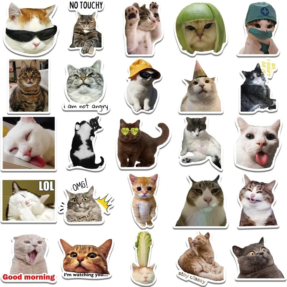 Kawaii Love Cat PVC Stickers – 10/30/50 Pcs