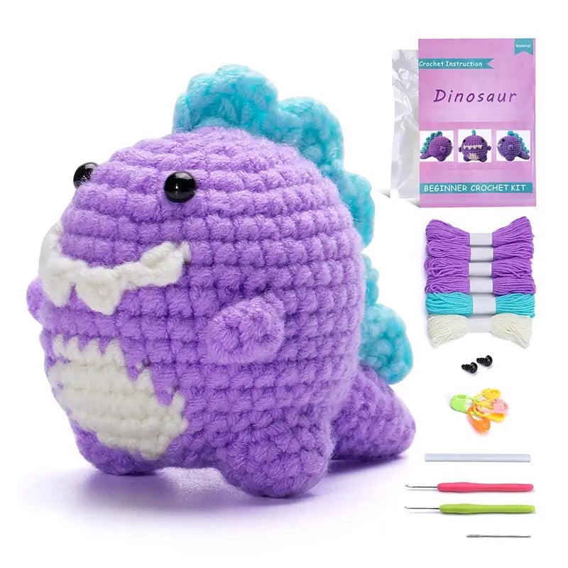 DIY Crochet Dinosaur Doll Kit – Complete Set