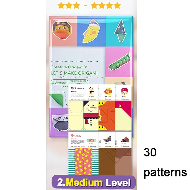 Origami Kit – 30/96 Sheets Paper with Guidebook for Kids & Beginners