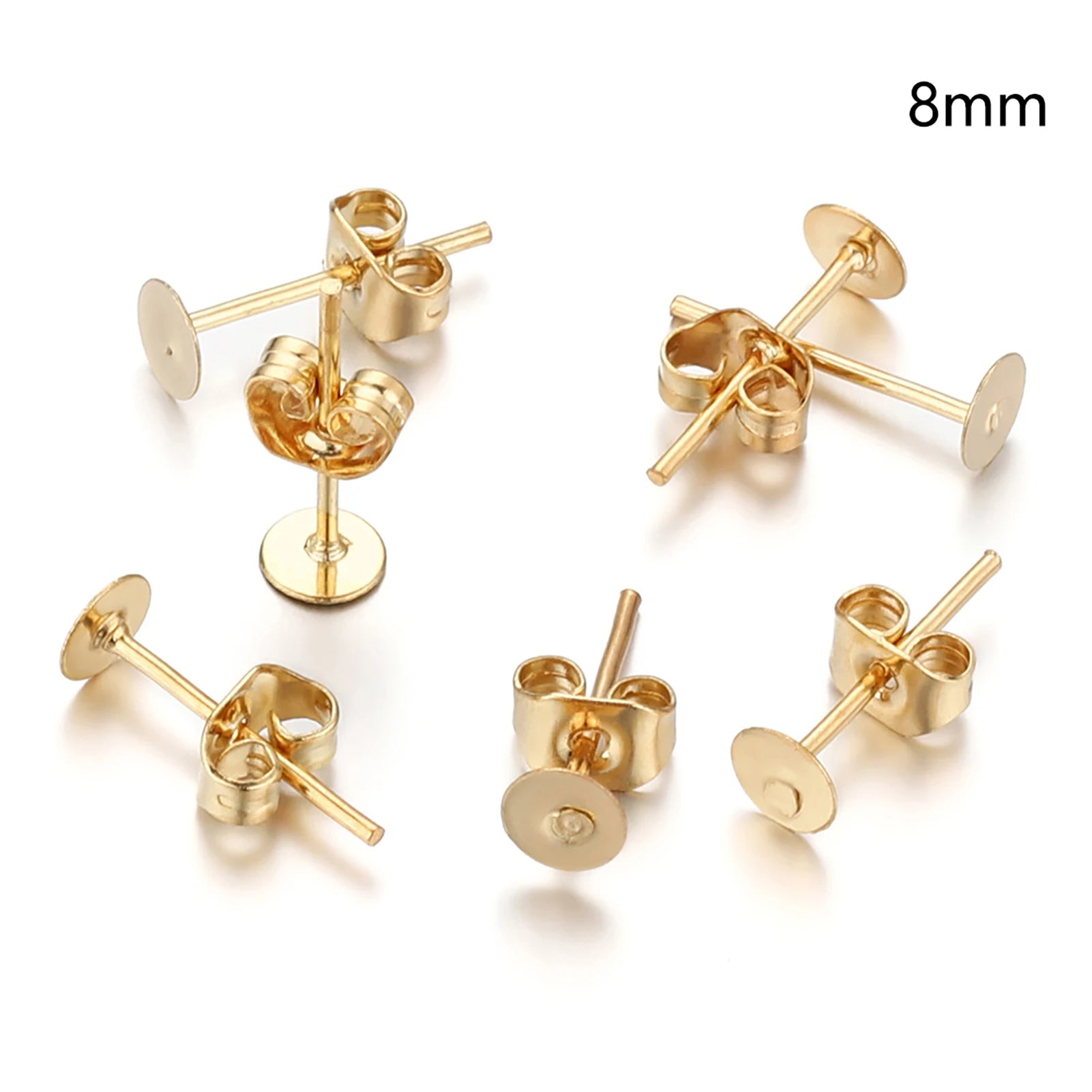 Blank Post Earring Studs Base Pins with Earring Plug Ear Backs