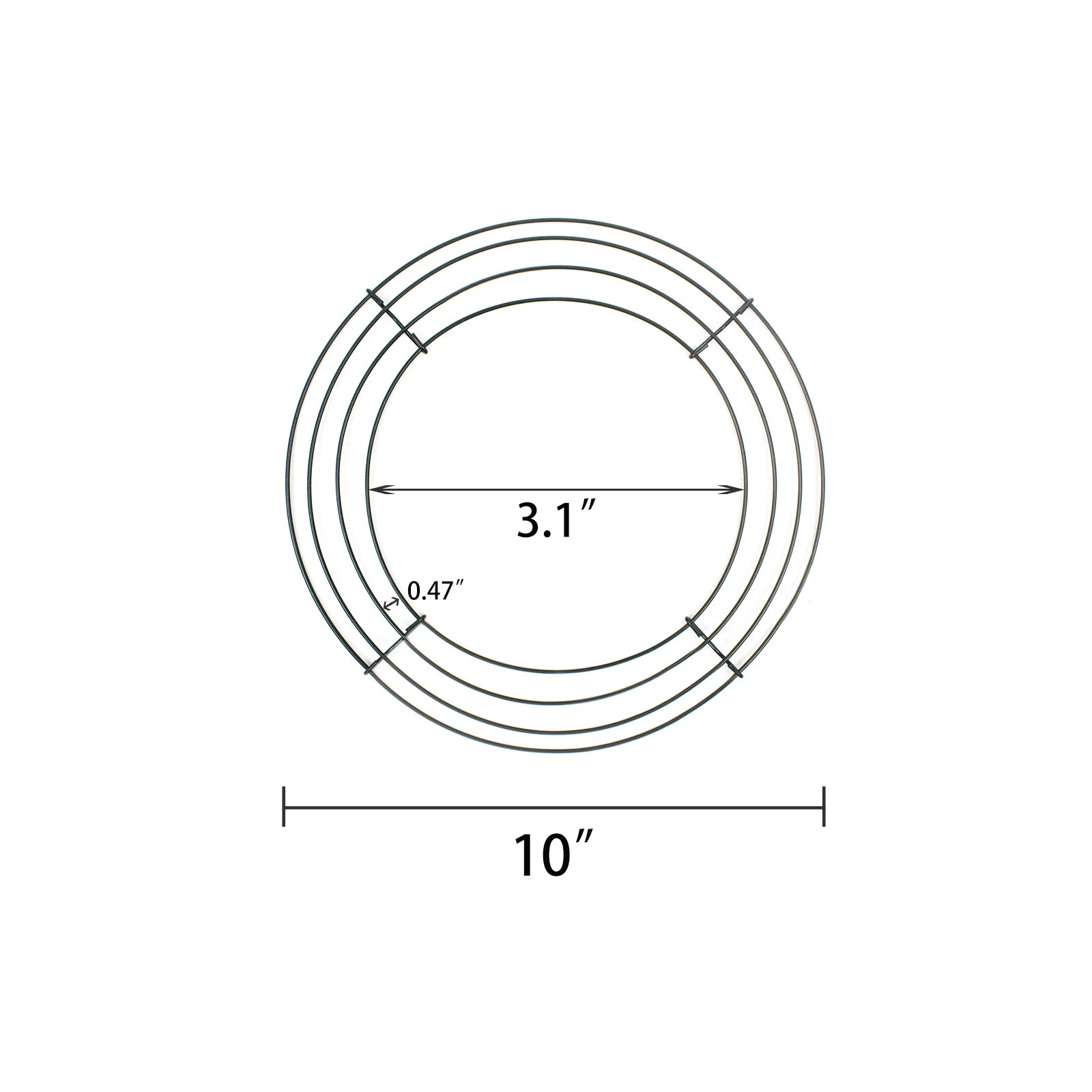 Metal Wreath Frame – 25cm Wire Rings for DIY Holiday Crafts
