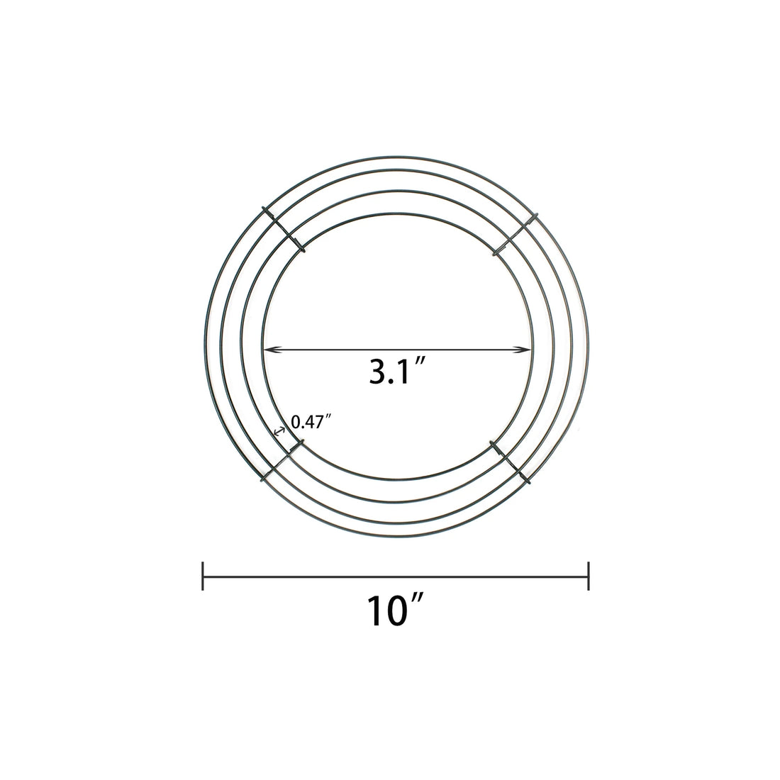 Metal Wreath Frame – 25cm Wire Rings for DIY Holiday Crafts