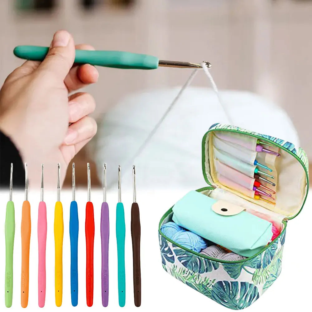 87Pcs Ergonomic Crochet Hook Kit with Case